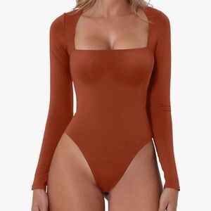 Red Long Sleeve Bodysuit